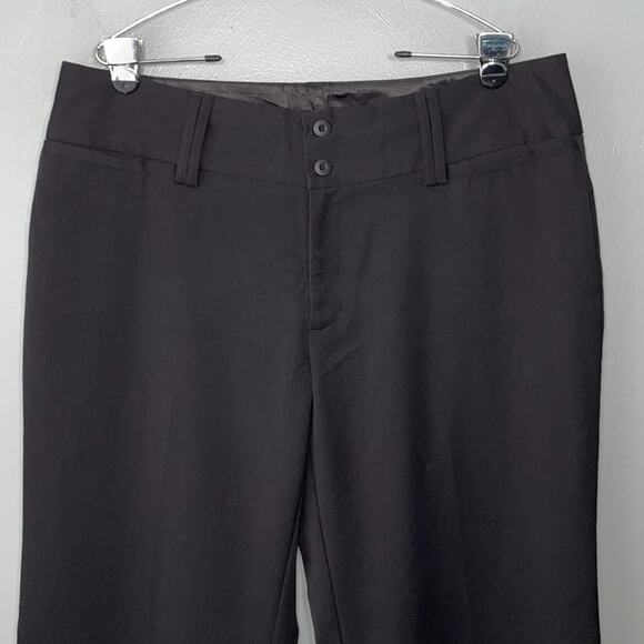 Maurices Trousers Size 15 16 Long Black Wide Leg Flare Pants Y2K Office Goth - Picture 2 of 12